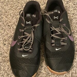 Nike Women's Custom Metcon Sevens Black, Green and Purple Athletic Shoes